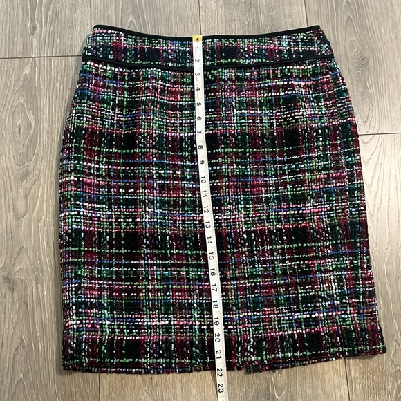 Talbots Petite Sz 10p plaid tweed wool blend fully lined pencil skirt ￼ - Picture 7 of 7